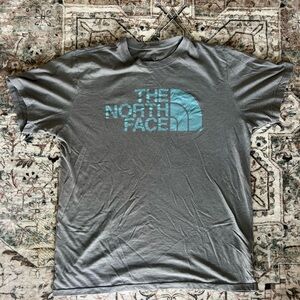 The North Face Gray and Blue Short Sleeve Tee